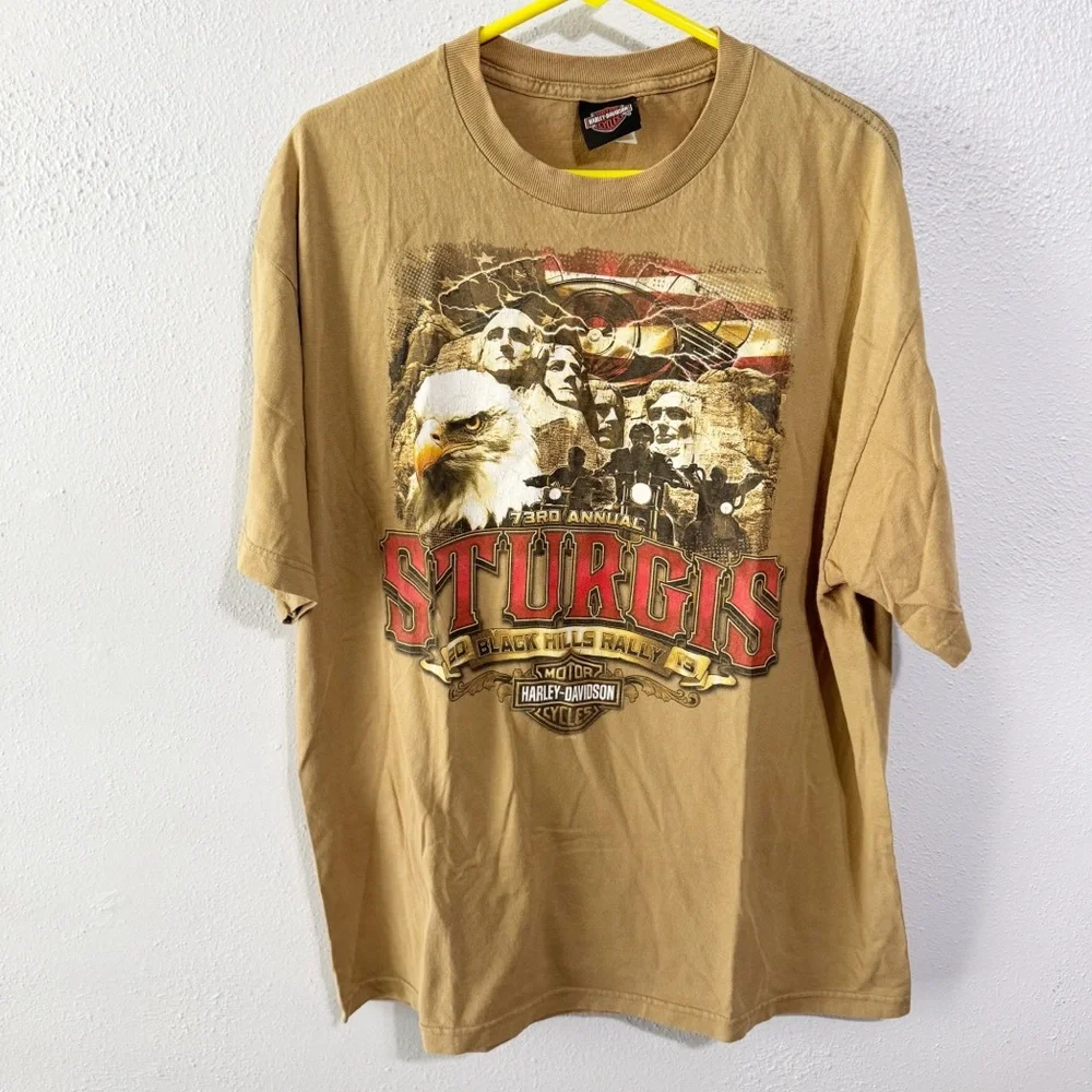 Harley-Davidson Tan Short Sleeve Tee cotton xl